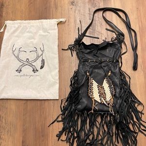 SPELL fringe leather shoulder bag